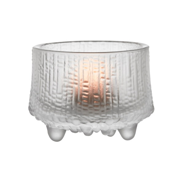 Iittala Skleněný svícen Ultima Thule 6,5 cm – Matt Frosted, čirá barva, sklo