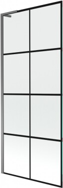 MEXEN/S - Next L vanová zástěna FIX 80 x 150, černá vzor, grafit metal 895-080-000-03-77-95