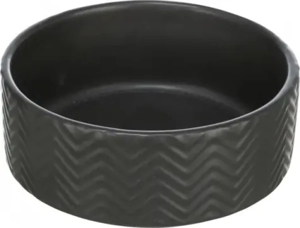 TRIXIE Keramická miska pro psy černá / Miska pro psy / Keramická / 0,4 l (TX-25020)