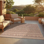 DumDekorace Venkovní koberec na terasu a balkon - béžový v etno stylu Šířka: 140 cm | Délka: 200 cm