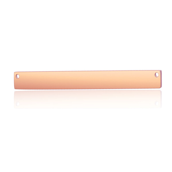 Mezidíl z nerezové oceli pro gravírování - růžově zlatý - destička - 7 x 36 x 2 mm - 1 ks