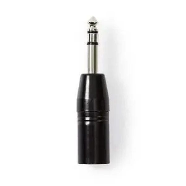 Nedis XLR adaptér černá / XLR 3pinová zástrčka / jack 6.35 mm / poniklovaný (COTP15943BK)