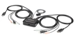 StarTech 2-portový KVM přepínač DisplayPort / 4K 60Hz / USB / DP 1.2 / integrované kabely (SV211DPUA4K)