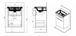 SAPHO - ELLA umyvadlová skříňka 46,5x65x38,5cm s umyvadlem CITY, 2x zásuvka, bílá (70052) EL052-3030-01