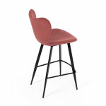 Židle barová, červená látka, černá podnož