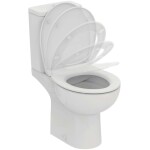IDEAL STANDARD - Eurovit WC kombi se sedátkem SoftClose, vario odpad, spodní napouštění, RimLS+, bílá W007301