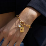 ELENYS Relic Chain – pozlacený náramek 18K žluté zlato Délka náramku: 18+5 cm / max. 23 cm