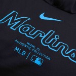 Nike Pánská mikina Miami Marlins MLB 2024 Authentic Practice Therma Hoodie Velikost: 3XL