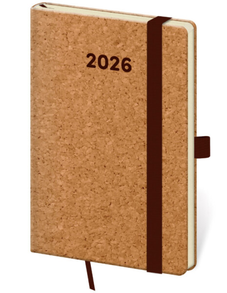Týdenní diář 2026 Helma kapesní - Cork s poutkem