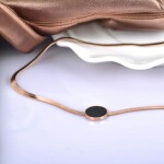 Choker náhrdelník s hadím řetízkem (herringbone) - chirurgická ocel, Zlatá 40 cm + 3 cm (prodloužení)