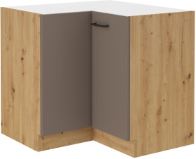 Spodní rohová skříňka Bolonia 90x90 DN 2F BB Barva korpusu: Dub artisan, Barva dvířek: Truffle Grey