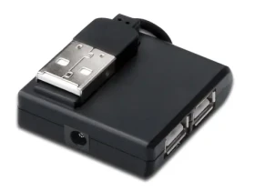 MicroConnect USB2.0 High-speed hub 4portový černá / 4x USB2.0 / 400Mbit/s (MC-USB2.0HUB4P)