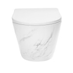 REA - Závěsná WC mísa včetně sedátka Carlos Nature Marble REA-C6606