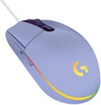 Logitech G203 Lightsync fialová / herní drátová myš / 8000 DPI / 6 tlačítek / RGB Lightsync / 2.1m (910-005853)