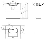 IDEAL STANDARD - Tesi Umyvadlo nábytkové 83x45 cm, s přepadem, otvor pro baterii, matná bílá T3509V1