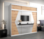 Šatní skříň Abi Bo s nástavcem Barva korpusu: Dub artisan, Rozměry: 250 cm, Dveře: Dub artisan