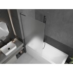 MEXEN/S - Next L vanová zástěna FIX 90 x 150, vzor, gun gray kartáčovaný 895-090-000-03-30-66