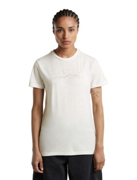 Dámské merino triko krátký rukáv ICEBREAKER Wmns Merino 150 Tech Lite SS Tee Sparkling Sta, Ecru Heather velikost: S