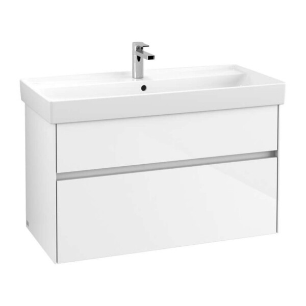 VILLEROY & BOCH - Collaro Umyvadlová skříňka, 95x55x44 cm, 2 zásuvky, Glossy White C01100DH