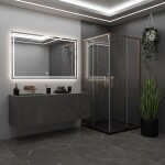 REA - Sprchový kout City 90x90 Brush Copper Bez sprchové vaničky REA-K6984