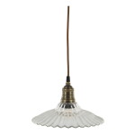 Chic Antique Stropní lampa Clear Brass Top Ø 26 cm, čirá barva, sklo, kov