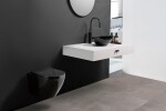 GEBERIT KOMBIFIXBasic vč. bílého tlačítka DELTA 21 + WC REA CARLO MINI RIMFLESS ČERNÁ + SEDÁTKO 110.100.00.1 21BI CL1