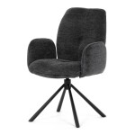 Jídelní židle, černá, hladká látka, DCH-D1330 BK2