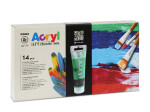 PRIMO Akrylové barvy , sada, 8 x 75ml, plátno, 5 štětců LUX