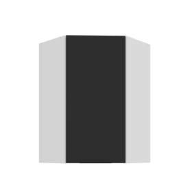 Horní rohová skříňka Aria 60x60 GN-90 1F (45°) Barva korpusu: Bílá, Barva dvířek: BL - Black AFM