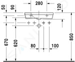 DURAVIT - DuraStyle Umývátko 500x220 mm, bez přepadu, bez otvoru pro baterii, WonderGliss, bílá 07135000001