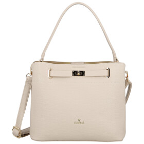 Luxusní dámská koženková kabelka do ruky Candice, tmavě béžová