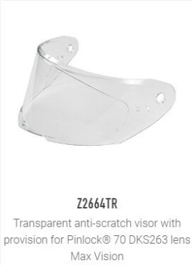 Z2719Tr plexi čiré pro přilbu Givi 50.9 Sport, Ece 22.06, tvrzené proti poškrábání