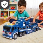 MalPlay Policejní transportér s helikoptérou a autem