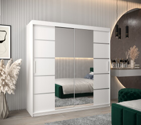 Šatní skříň Abi V4 Barva korpusu: Bílá, Rozměry: 200 cm, Dveře: Bílá