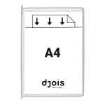 Djois závěsný rámeček s kapsou, A4, otevřený shora, šedý, 10 ks