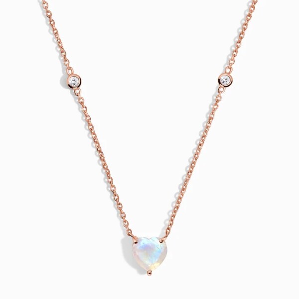 Royal Fashion náhrdelník 14k zlato Vermeil GU-DR23100N-ROSEGOLD-MOONSTONE-TOPAZ