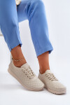 Kožené Sportovní Dámské Tenisky Beige Lalnai 37