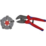 KNIPEX - kleště lisovací - 230mm - čtyřtrnové, stočené kontakty Harting; Ilme; Phoenix; Amphenol; Walther; HTS;Contact; Weidmüller 0.14-6mm², v plastovém kufříku s pěnovou vložkou (975265)