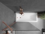MEXEN/S - Next vanová zástěna FIX 100 x 150, proužky, měď kartáčovaná 895-100-000-00-09-65