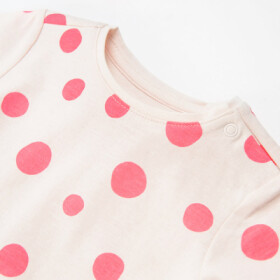 Puntíkaté tričko s krátkým rukávem- růžové - 62 LIGHT PINK