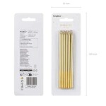 PartyDeco Svíčky zlaté 14 cm 12 ks