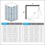 Obdélníkový sprchový kout MELODY R128, 120x80 se zalamovacími dveřmi včetně sprchové vaničky litého mramoru