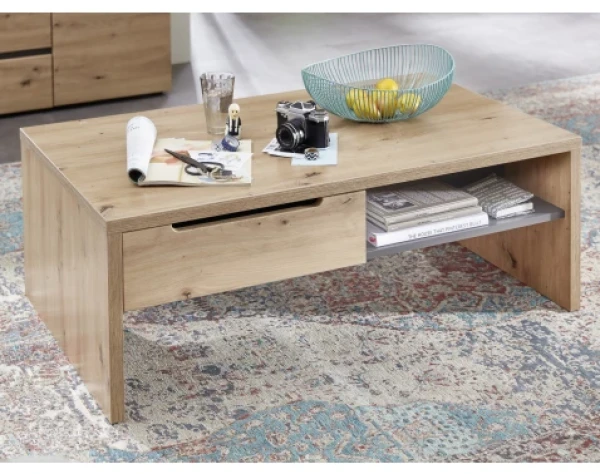 Konferenční stolek se zásuvkou Memphis, dub artisan/grafit