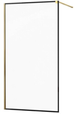 MEXEN - KIOTO Sprchová zástěna WALK-IN 120x200 cm 8 mm, zlatá, černý profil 800-120-101-50-70