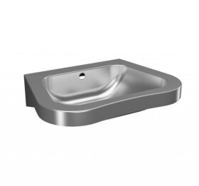 SANELA - Nerezová umyvadla Umyvadlo bezbariérové 620x505 mm, bez otvoru baterii, matná nerez SLUN 66