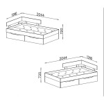 Dřevěná postel Amasi 120x200, bez matrace, beton, bílá
