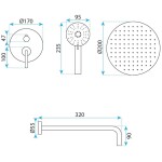 REA - Podomítková sprchová sada Ontario Gun Grey + BOX REA-P5504