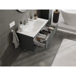 MEXEN/S - Orio koupelnová skříňka 90 cm s umyvadlem Vela, 2 zásuvky, grafit mat/bílá mat 91A10-09047-2-BFF66-W23M01