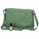 Stylová dámská kožená crossbody Robertina, světle zelená