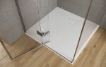 CERSANIT - SET B455 SPRCHOVÁ VANIČKA ČTVEREC TAKO SLIM 90x4 GRAY MAT + SIFON S932-162